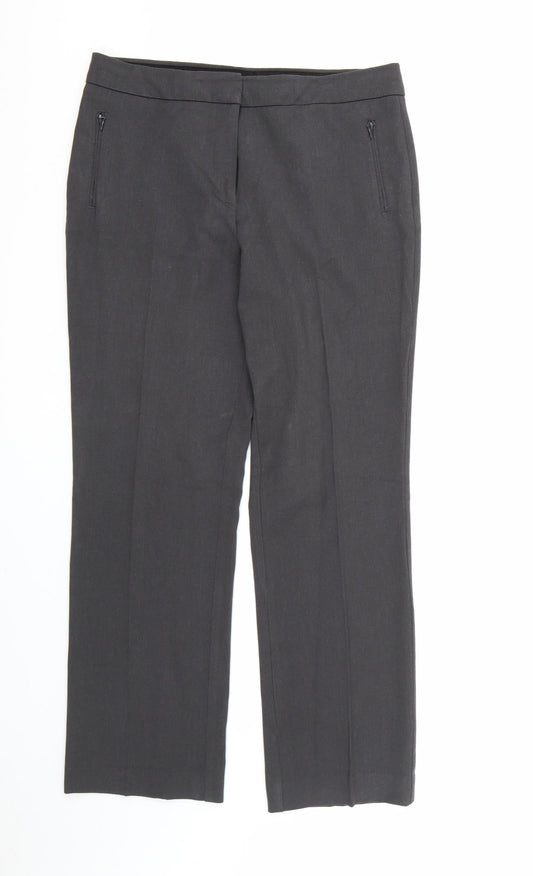 Marks and Spencer Womens Grey  Rayon Dress Pants Trousers Size 10 L28 in