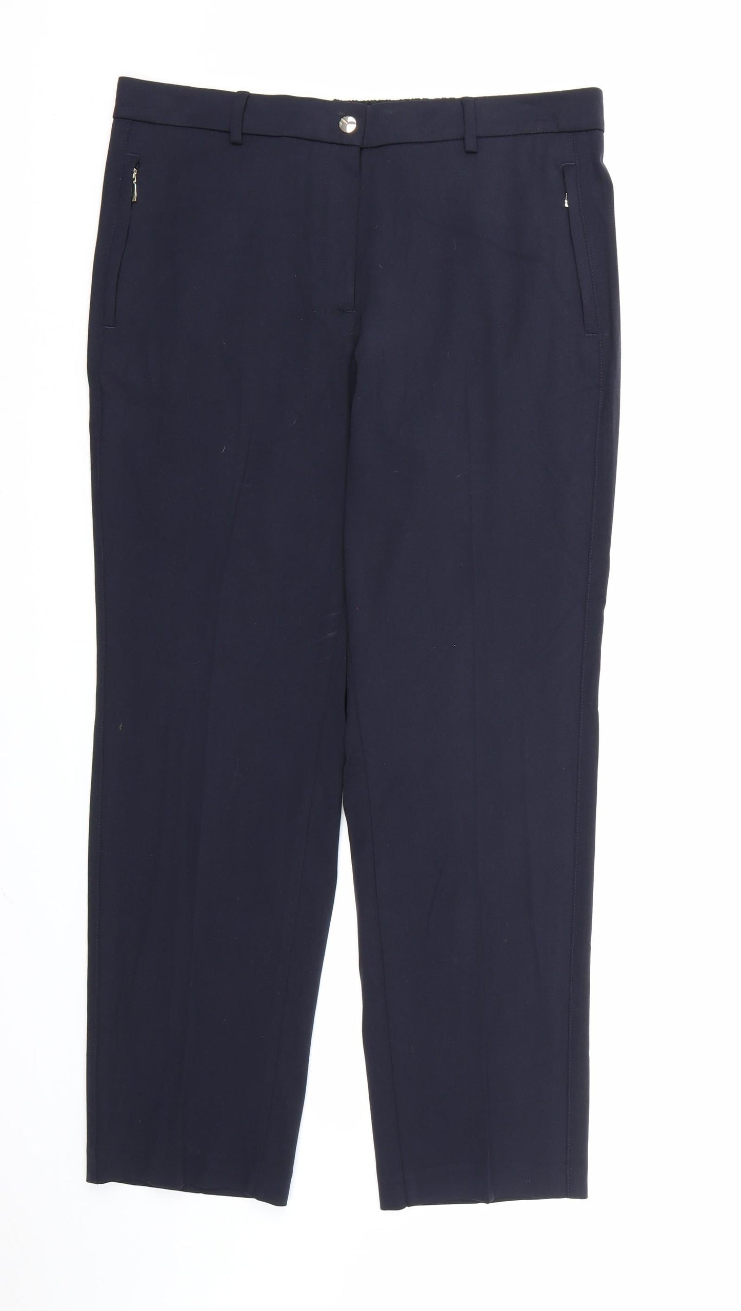 Marks and Spencer Womens Blue  Rayon Dress Pants Trousers Size 14 L29 in