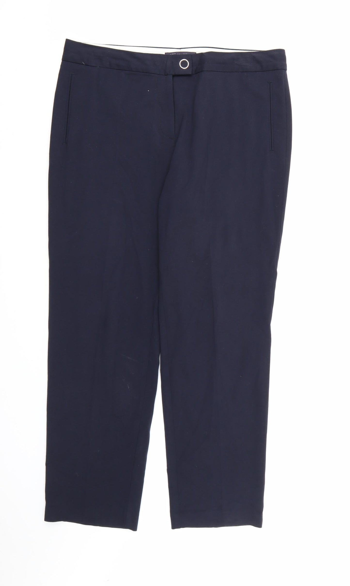 Marks and Spencer Womens Blue  Rayon Dress Pants Trousers Size 14 L28 in