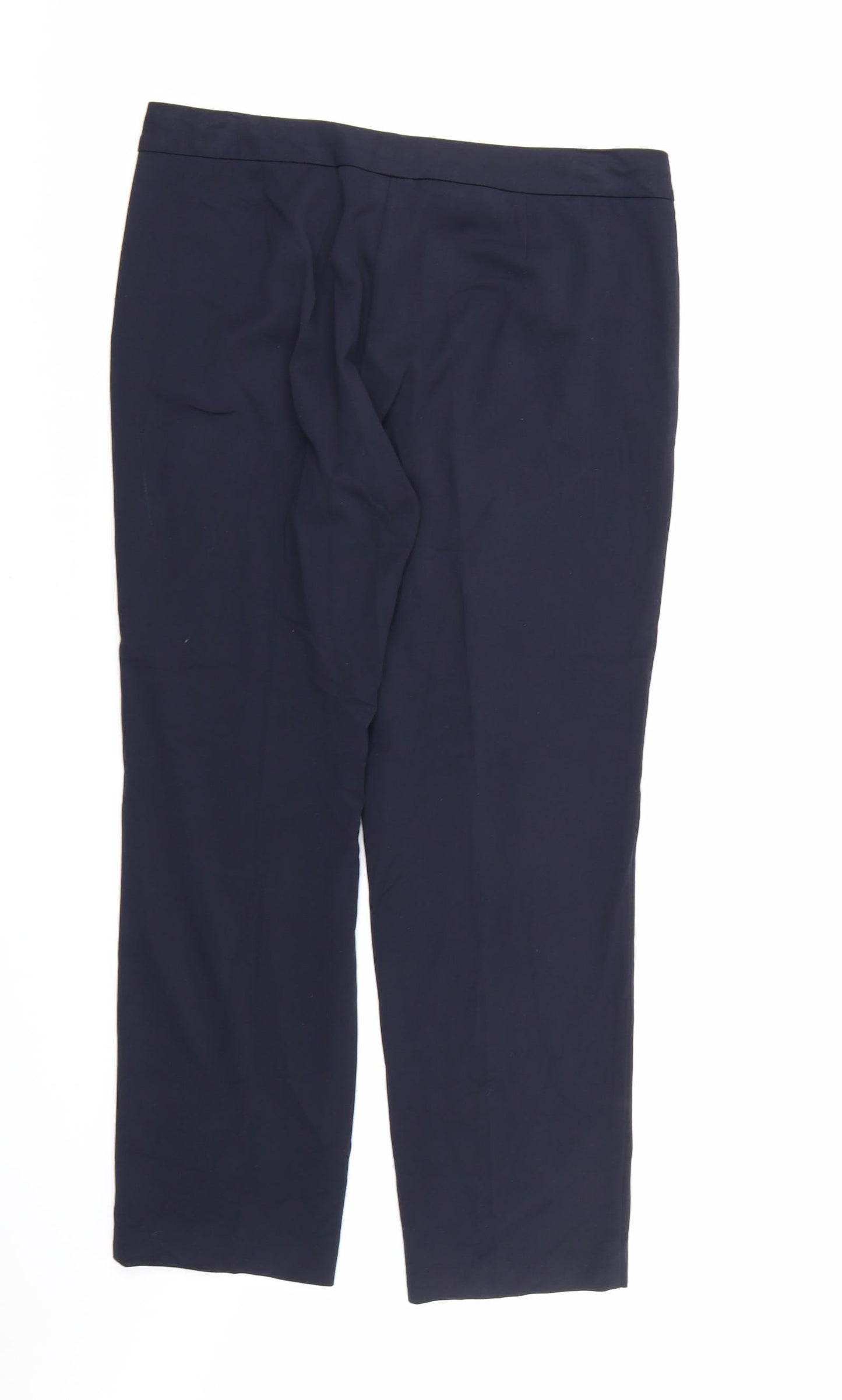 Marks and Spencer Womens Blue  Rayon Dress Pants Trousers Size 14 L28 in