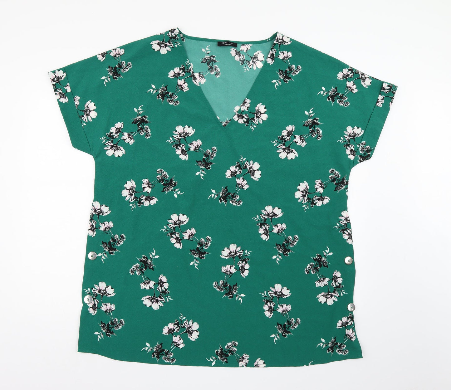 JD Williams Womens Green Floral Chiffon Basic Blouse Size 18
