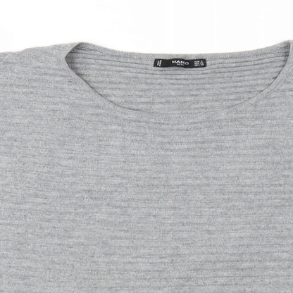 Mango Womens Grey  Knit Pullover Jumper Size S