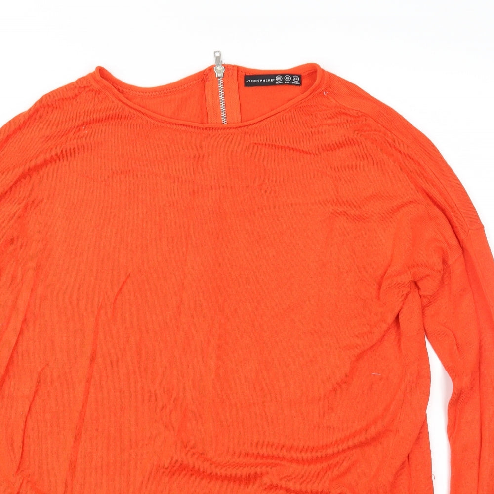 Atmosphere Womens Orange  Knit Pullover Jumper Size XS