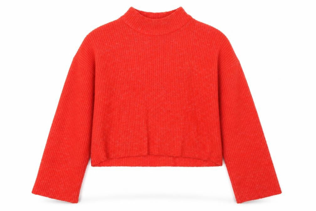 Divided Womens Orange  Knit Pullover Jumper Size S