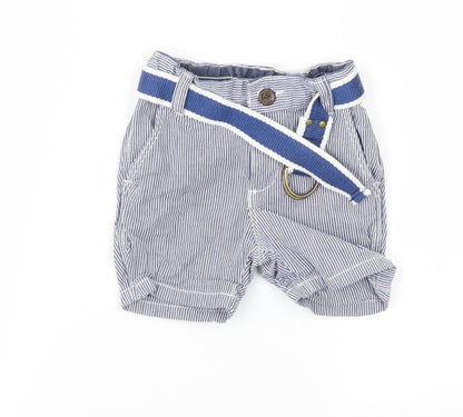 Preloved H&M Boys Blue Striped  Cropped Trousers Size 3-6 Months - Front