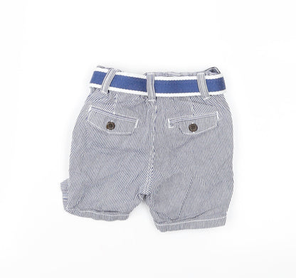 Preloved H&M Boys Blue Striped  Cropped Trousers Size 3-6 Months - Back