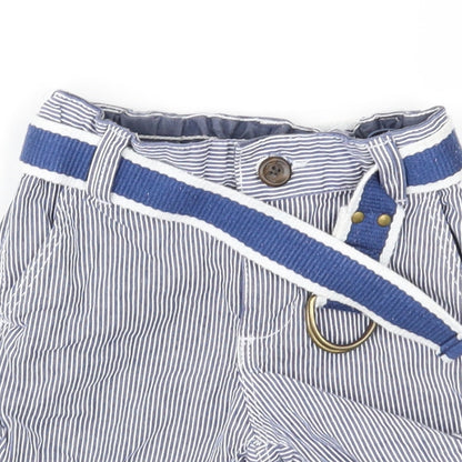 Preloved H&M Boys Blue Striped  Cropped Trousers Size 3-6 Months - Detail