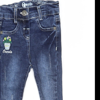 Preloved Verdo Girls Blue  Denim Capri Jeans Size 9 Months - Detail