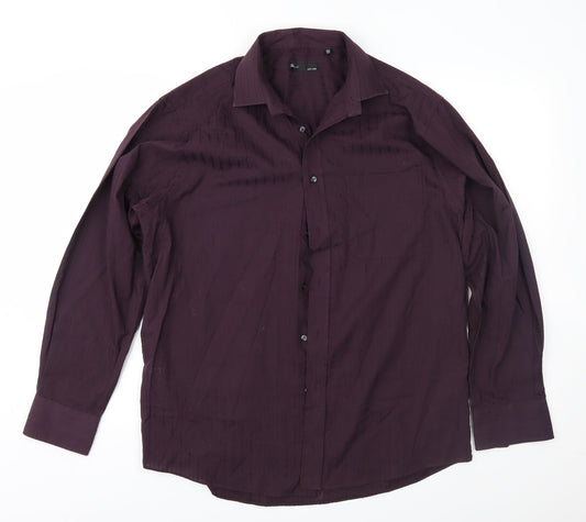 BHS Mens Purple    Button-Up Size 15.5
