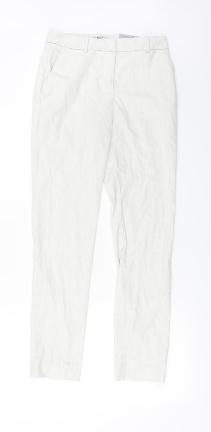 Preloved H&M Womens Ivory   Trousers  Size 6 L27 in - Front