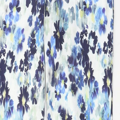 Warehouse  Womens Blue Floral  Trousers  Size 6 L24 in