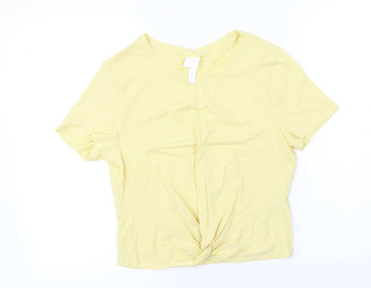 Preloved H&M Womens Yellow   Basic T-Shirt Size S - Front