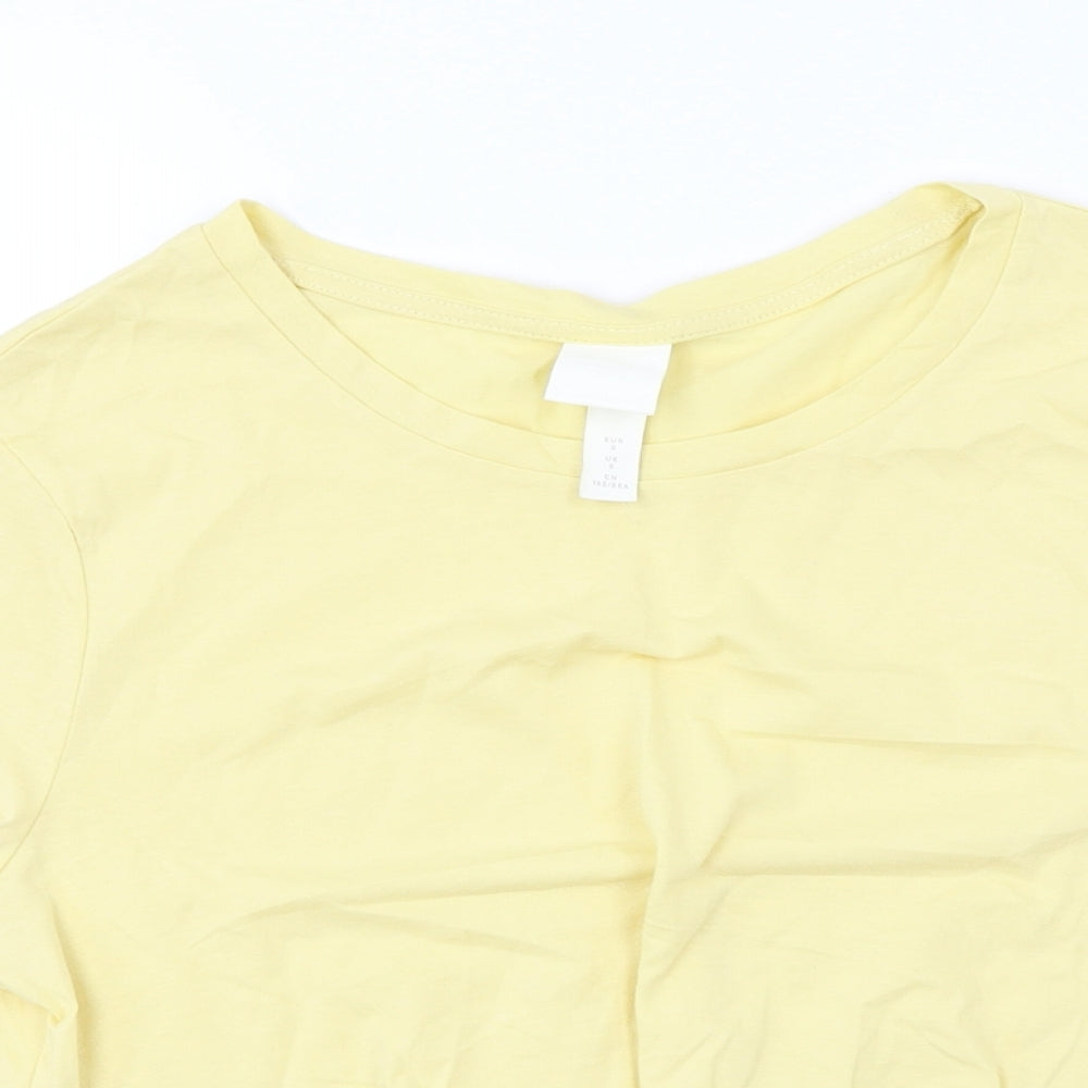 H&M Womens Yellow   Basic T-Shirt Size S