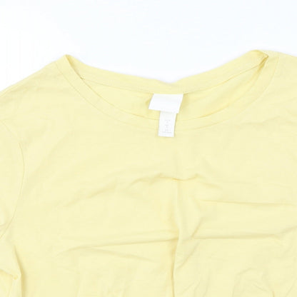 Preloved H&M Womens Yellow   Basic T-Shirt Size S - Detail