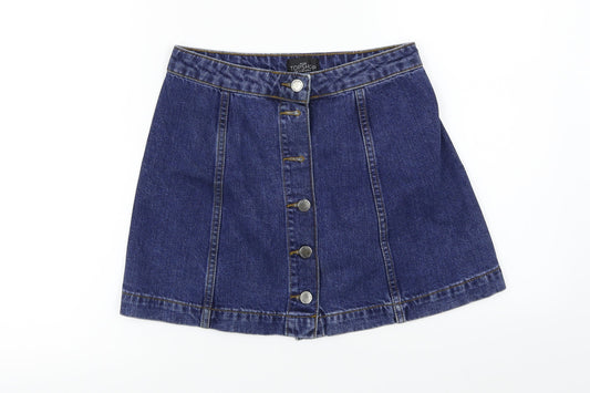 Topshop  Womens Blue   A-Line Skirt Size 8
