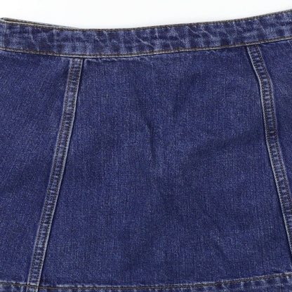 Preloved Topshop  Womens Blue   A-Line Skirt Size 8 - Label