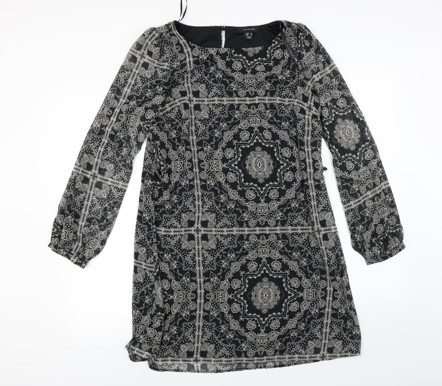 Atmosphere  Womens Black Fair Isle  A-Line  Size 10
