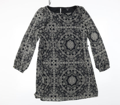 Additional front view of Atmosphere women’s black fair isle a-line, size UK 10