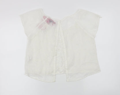Preloved Boohoo  Womens White   Basic T-Shirt Size 10 - Back