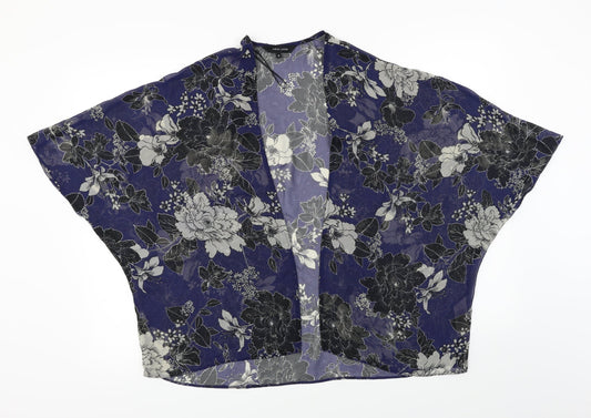 New Look  Womens Blue Floral  Cardigan Jumper Size 8
