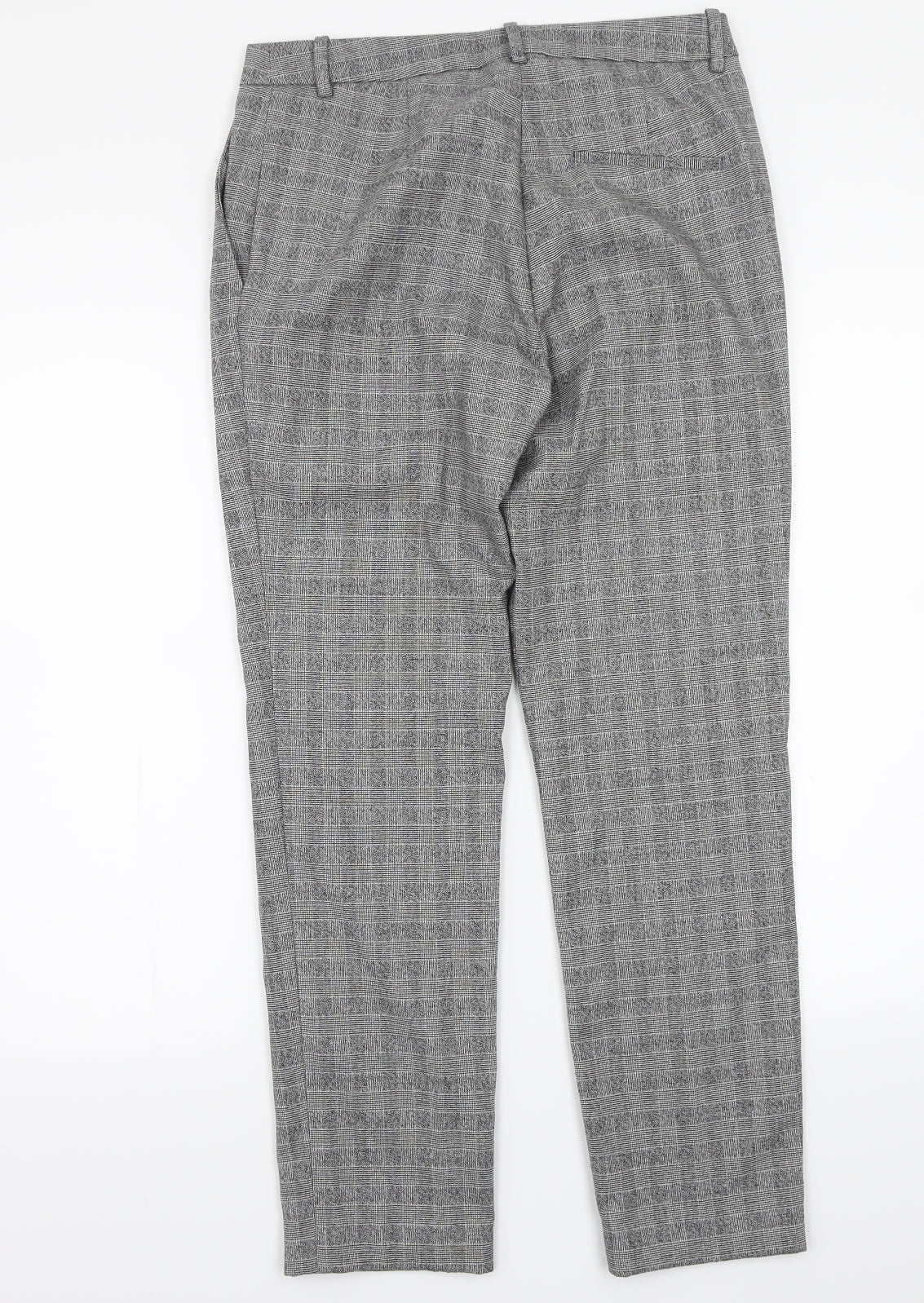 H&M Womens Grey Check  Trousers  Size 6 L26 in