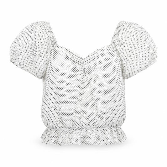 Primark Girls White Polka Dot  Basic T-Shirt Size S