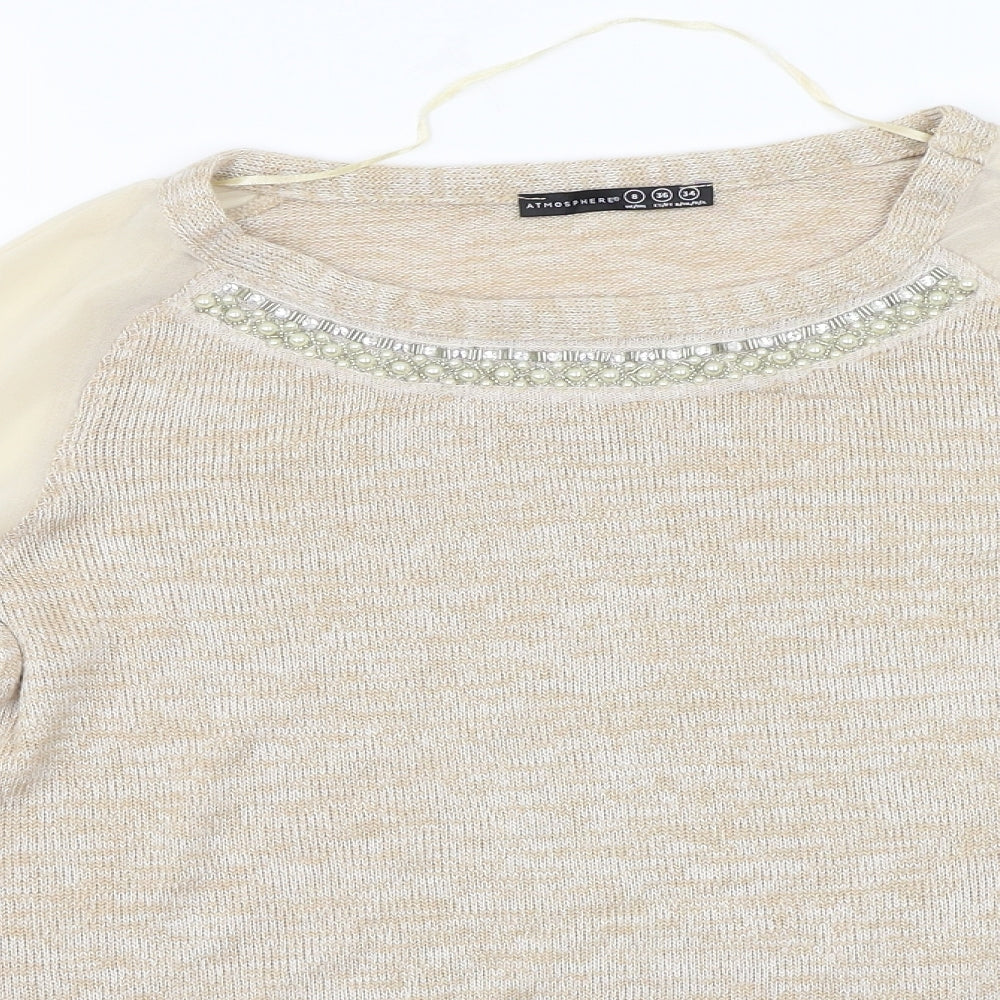 Atmosphere  Womens Beige   Pullover Jumper Size 8