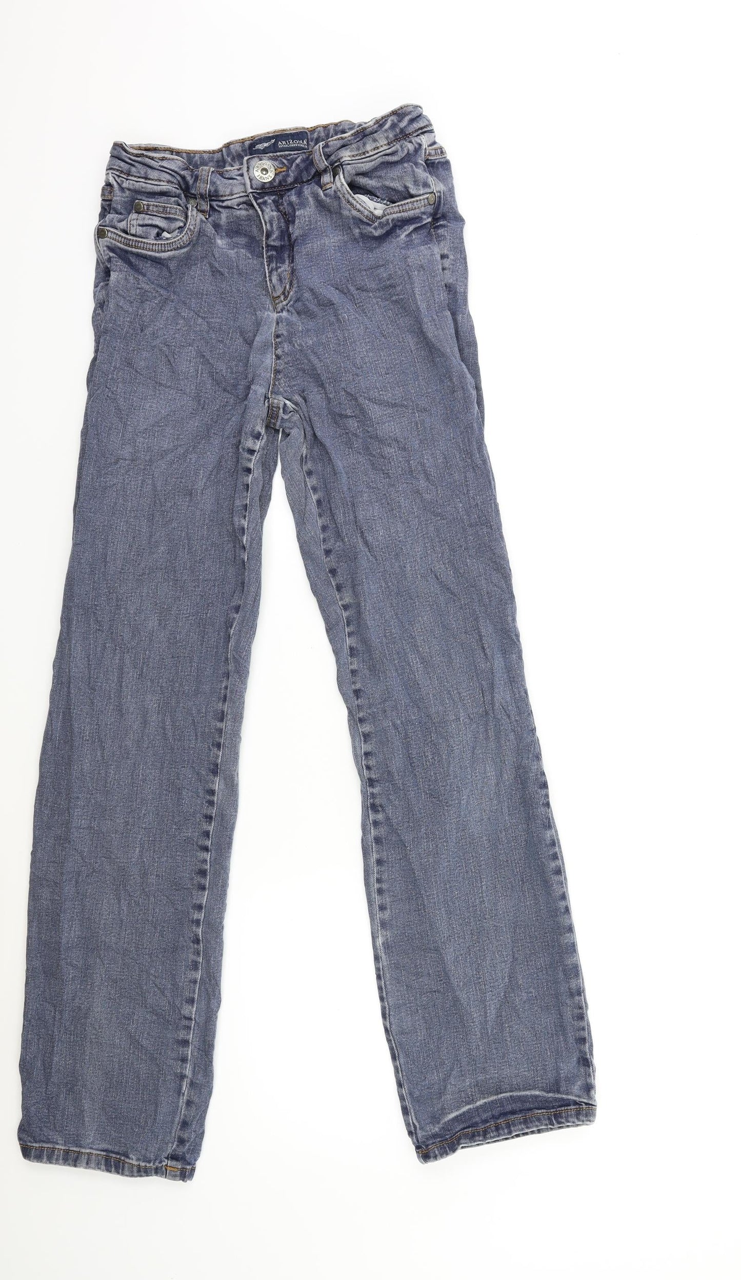 Arizona Jeans Womens Blue  Denim Straight Jeans Size 28 in L26 in