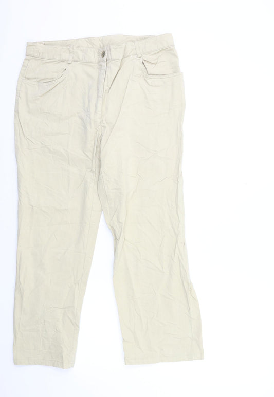 CAROLINE VANITY Womens Beige   Trousers  Size 14 L26 in