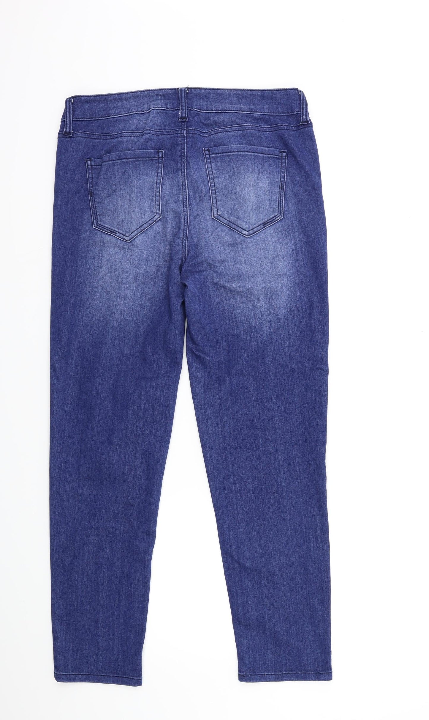 Preworn Womens Blue  Denim Skinny Jeans Size 12 L28 in