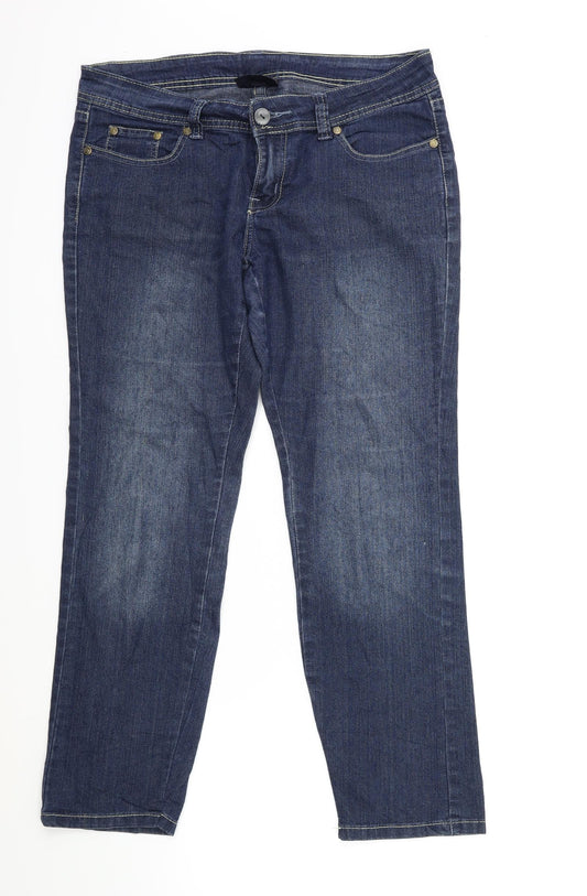 Preworn Womens Blue  Denim Skinny Jeans Size 34 in L28 in