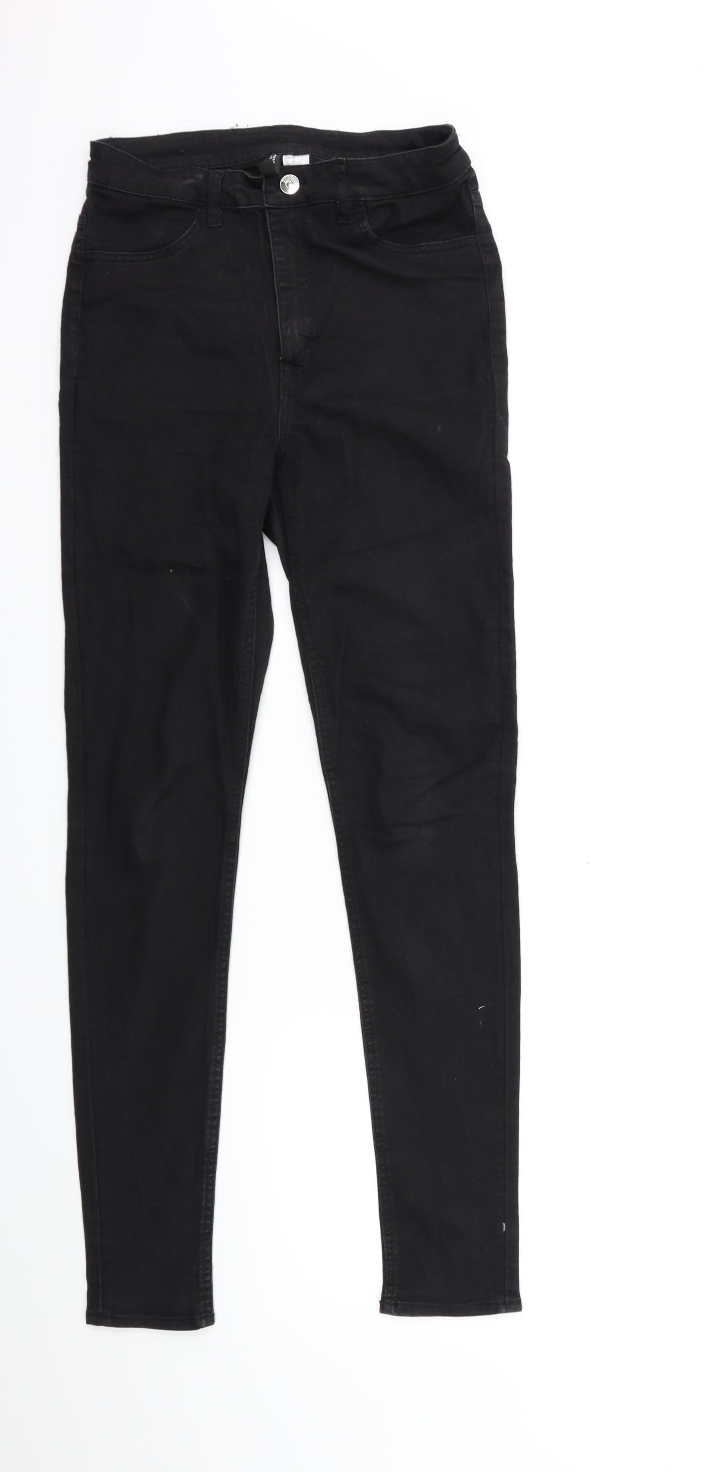 H&M Womens Black  Denim Skinny Jeans Size 12 L28 in