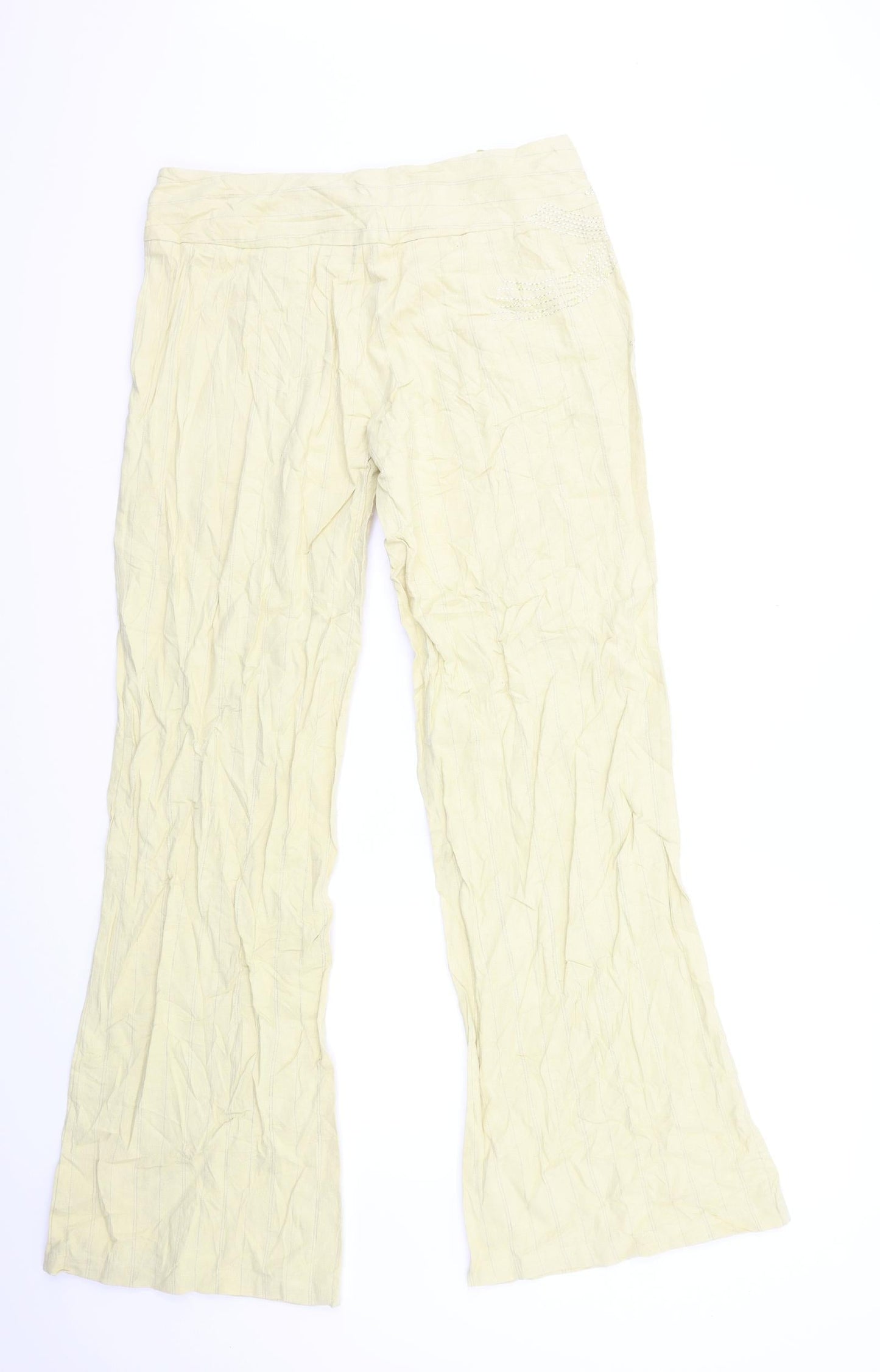 Villa Womens Beige Striped  Trousers  Size L L31 in