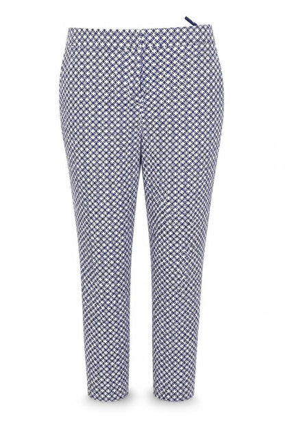 Tu Womens Blue Geometric  Trousers  Size 10 L25 in