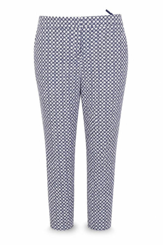 Tu Womens Blue Geometric  Trousers  Size 10 L25 in