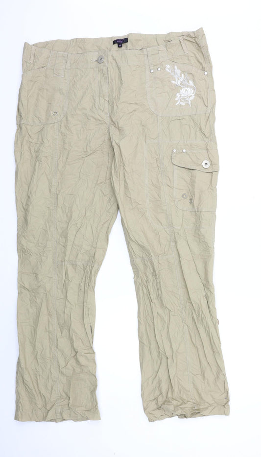 Evita Womens Beige   Trousers  Size 40 in L31 in