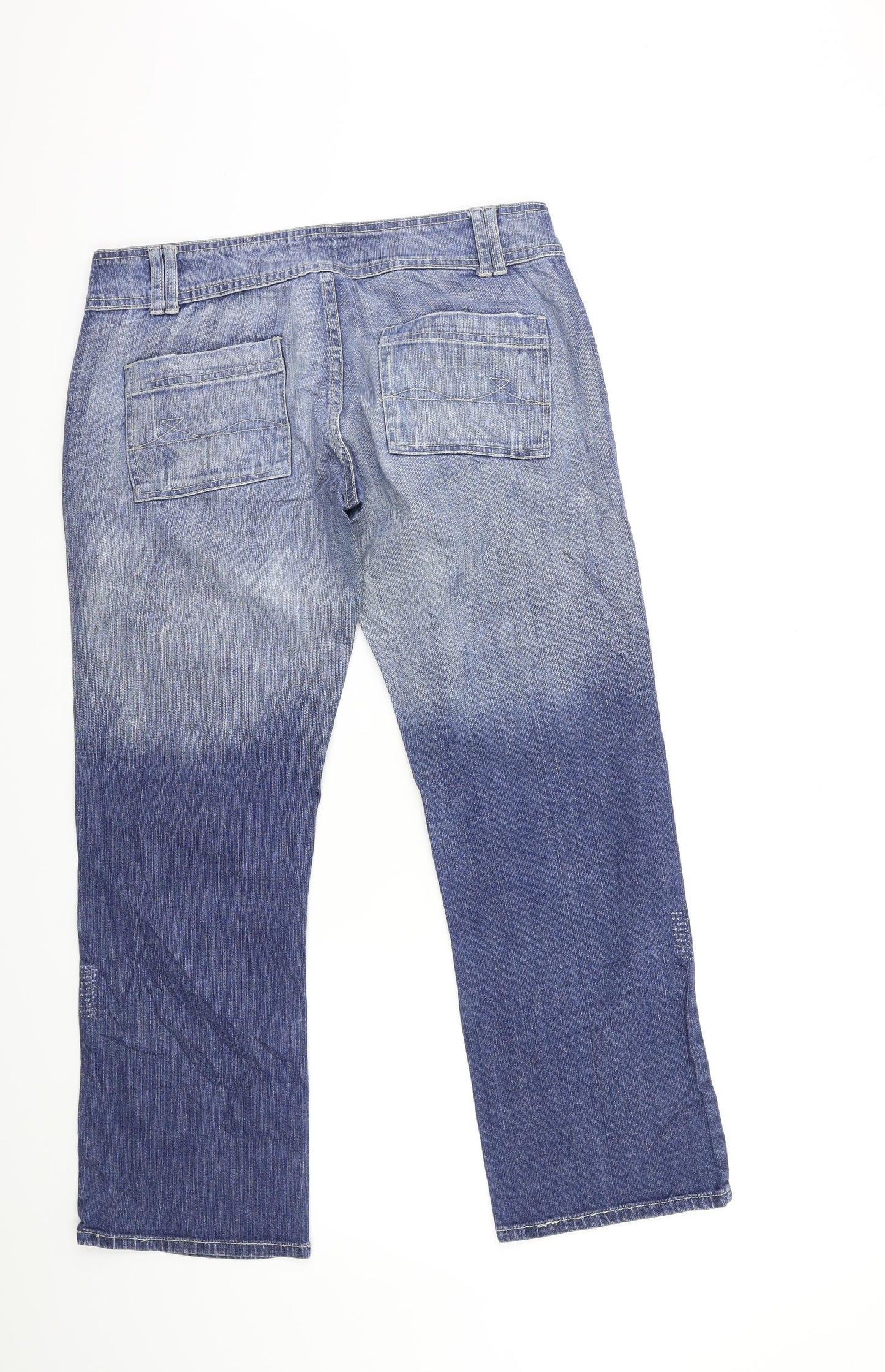 New Look Womens Black  Denim Straight Jeans Size 32 in L28 in