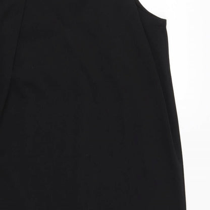 Brand and care label for Missguided women’s black mini, size UK 10