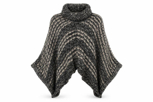 Preworn Womens Grey Striped  Jacket Poncho One Size