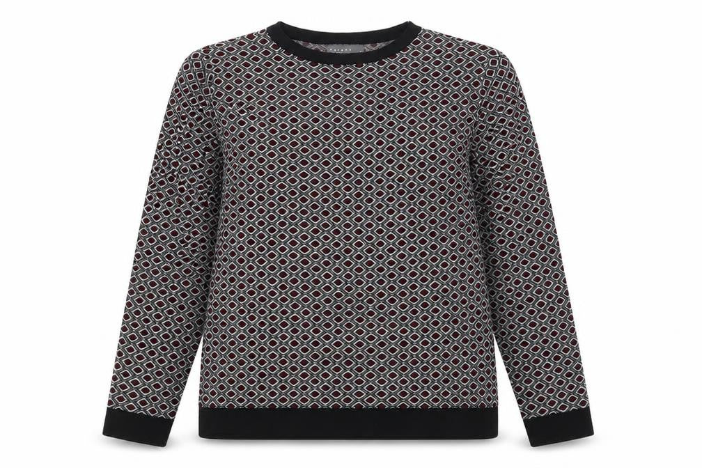 Papaya Womens Black Geometric  Pullover Sweatshirt Size 14