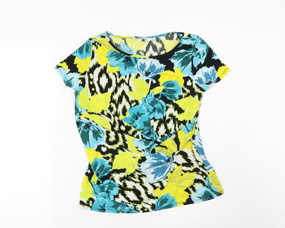Preloved Debenhams Womens Yellow Floral  Basic Blouse Size 12 - Front