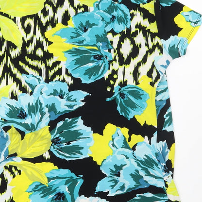 Preloved Debenhams Womens Yellow Floral  Basic Blouse Size 12 - Label
