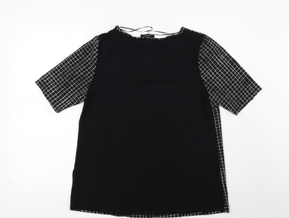 Preloved Papaya Womens Black Check  Basic Blouse Size 12 - Back