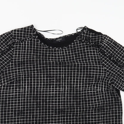 Preloved Papaya Womens Black Check  Basic Blouse Size 12 - Detail