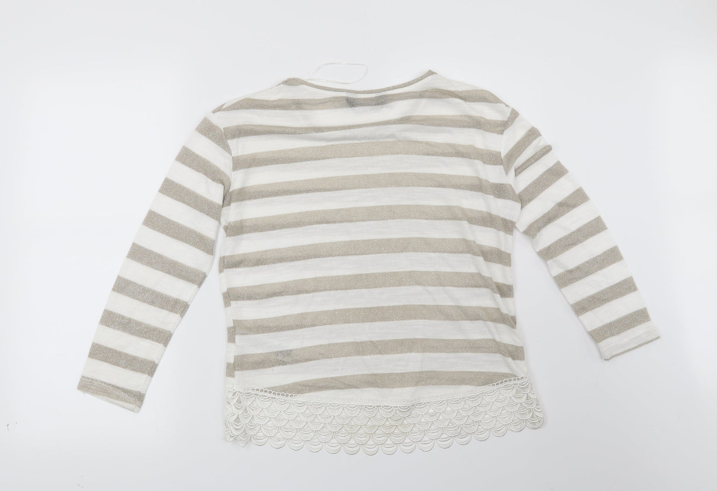 Dorothy Perkins Womens White Striped  Pullover Jumper Size 12