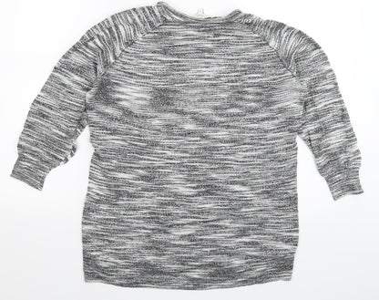 Next Womens Grey  Knit Pullover Jumper Size 16