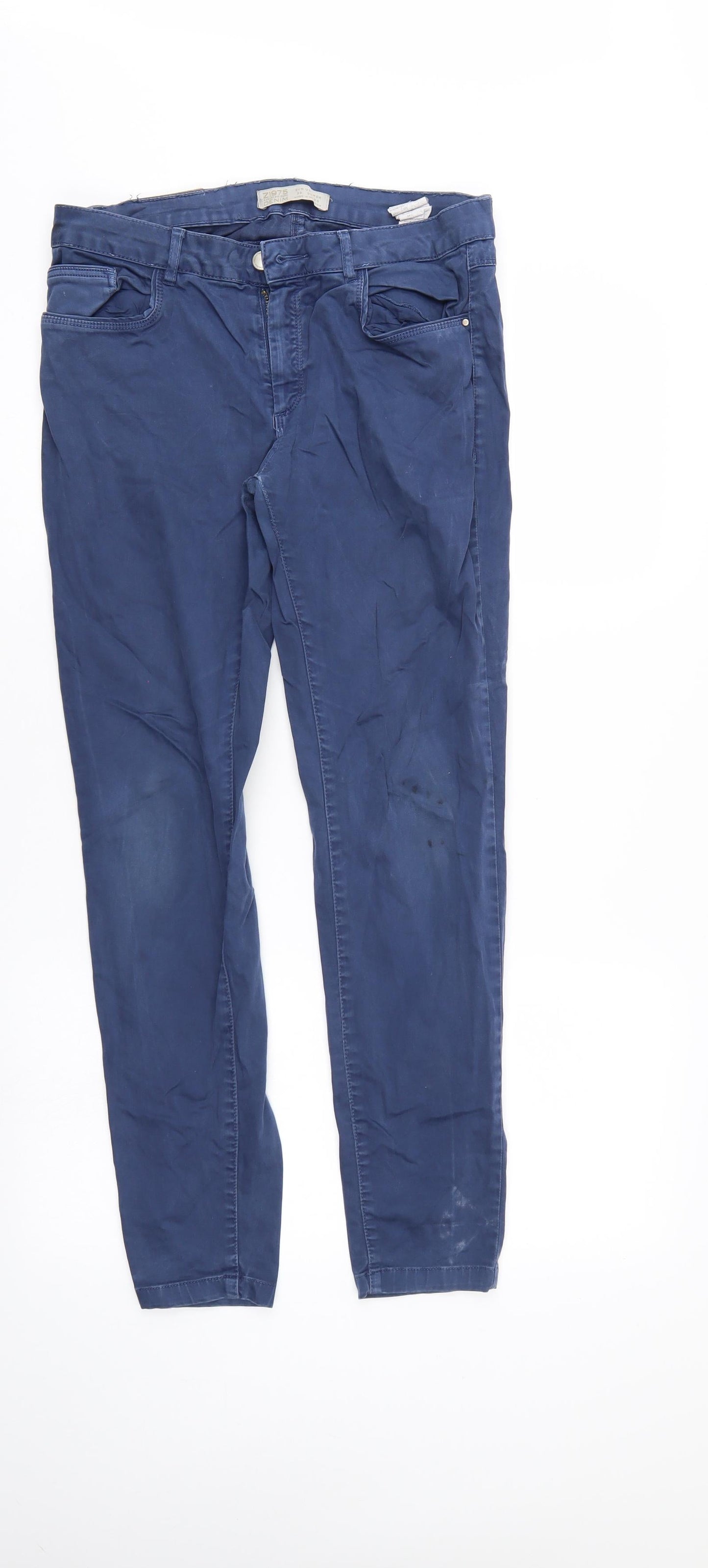 z1975 Womens Blue   Chino Trousers Size 10 L28 in