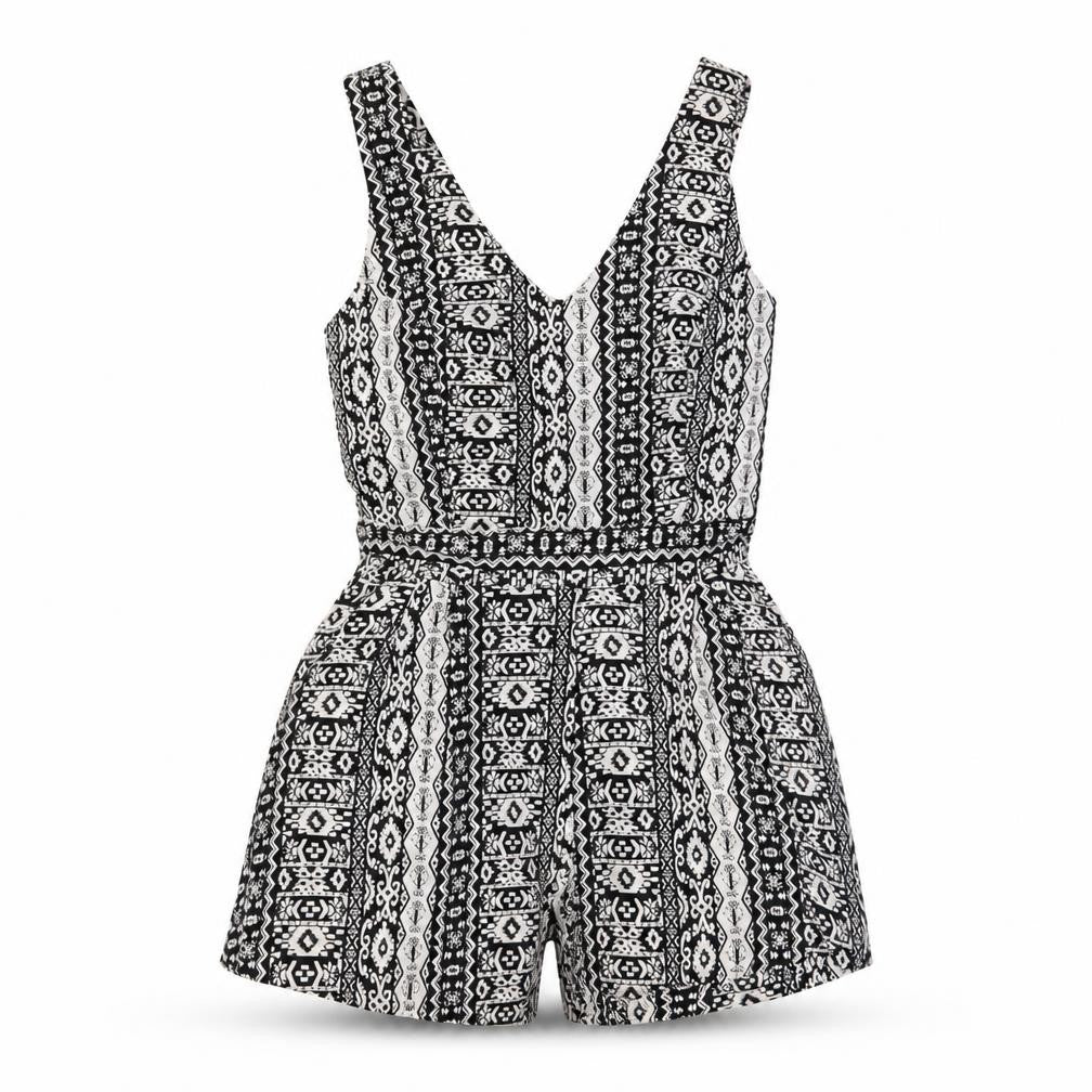 Marks & Spencer Womens White Fair Isle  Playsuit One-Piece Size S L3 in
