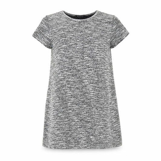Front view of Miss Selfridge women’s grey t-shirt dress, size UK 12