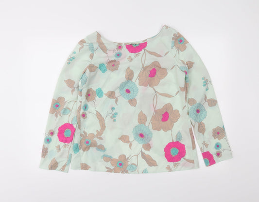 Papaya Womens Green Floral  Wrap Blouse Size 10